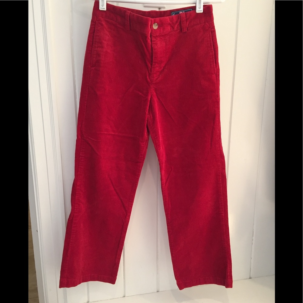 Vineyard Vines boys size 12 red corduroy pants